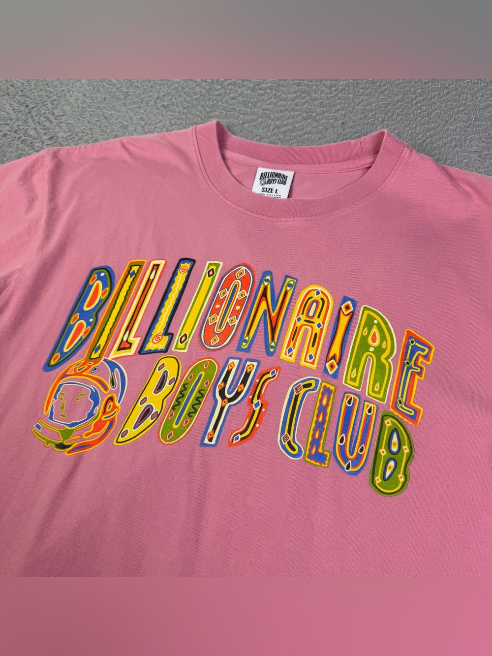 Billionaire Boys Club Shirt Mens Large Pink Graphic Tee Short Sleeve Crew Neck